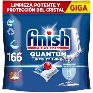 166 Pastillas Lavavajillas Finish Powerball Quantum Infinity Shine