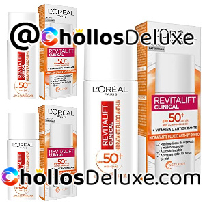 3x L'Oreal Paris Revitalift Clinical Crema Hidratante Anti-UV SPF50+ Diario con Vitamina C