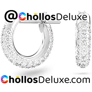 Swarovski Aro Dextera Baño Rodio Pendientes Mujer