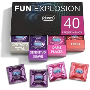 Caja Durex Fun Explosion 40 Preservativos Mixtos