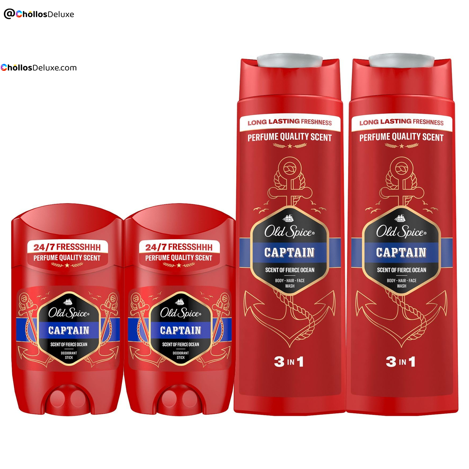Old Spice Captain Desodorante +Gel y Champú