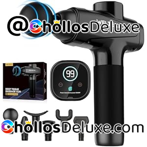 Pistola de Masaje Muscular Pantalla Táctil 30 Velocidades +6 Cabezales