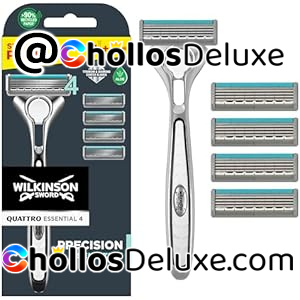 Wilkinson Sword Quattro Titanium Sensitive Maquinilla Afeitar +5 Recambios