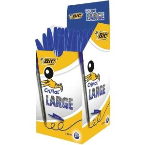 Caja 50 BIC Cristal Large Bolígrafos Azules