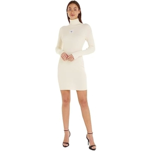 Calvin Klein Vestido Slim de Cuello Vuelto de Canalé
