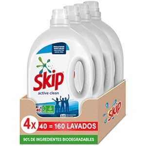 Pack 160 Lavados Skip Detergente Líquido Active Clean