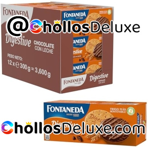 Pack de 12 Fontaneda Digestive Galletas Chocolate con Leche 300g