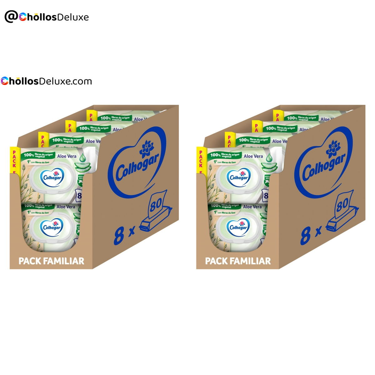 2x Colhogar Aloe Papel Higiénico Húmedo 640 Unidades