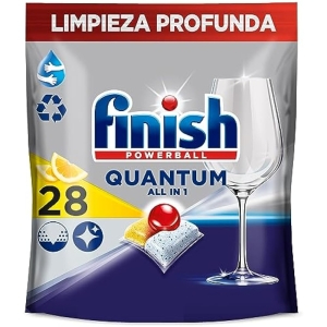 28 Pastillas Finish Powerball Quantum All in 1 Lavavajillas