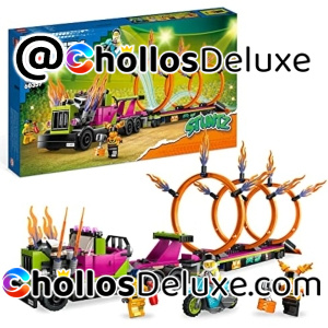 Lego City Stuntz Desafío Acrobático: Camión y Anillos de Fuego con Moto