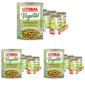 30x Litoral Garbanzos Espinacas Plato Preparado