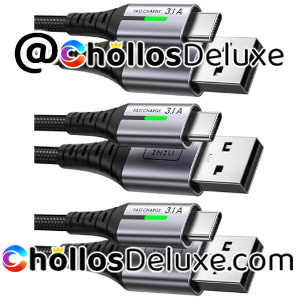 Pack de 3 Cables Trenzados USB Tipo C 3.1A