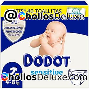 2x Dodot Pañales Bebé Sensitive Talla 2 (4-8 kg), 240 Pañales + 1 Pack de 40 Toallitas Gratis