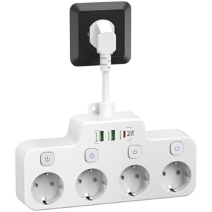 Regleta 4 Tomas +2 USB A +USB Tipo C