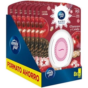 8x Ambipur Ambientador Baño Manzana y Canela