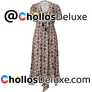Springfield Vestido Midi Estampado Picos Mujer