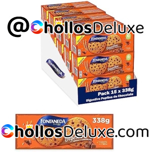 15x Fontaneda Digestive Galletas con Pepitas de Chocolate 338g