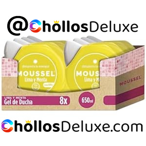 8x Moussel Gel de Ducha Revitalizante con Lima y Menta de 650ml