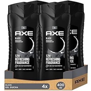 4x Axe Black Gel de Ducha y Champú 400ml