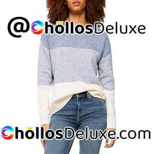 SPRINGFIELD Wool and Lurex Colour Block Jumper Suéter para Mujer