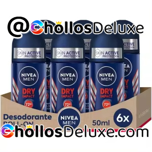Pack 6 Nivea Men Dry Impact Roll-on Desodorantes