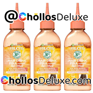 3x Garnier Fructis Hair Drink Piña Tratamiento Lamelar Instantáneo con Aclarado 200ml