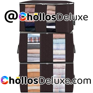3x Bolsas Almacenamiento Ropa 90L 60x 35x 43cm