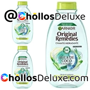 3x Garnier Original Remedies Champú Hidratante Agua de Coco y Aloe Vera 300ml