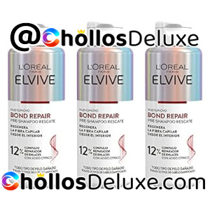 3x L'Oréal Paris Elvive Bond Repair Pre-Champú Rescate 200ml