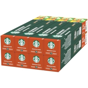 Starbucks Breakfast Blend de Nespresso Cápsulas de Café de Tueste Medio 80 Cápsulas