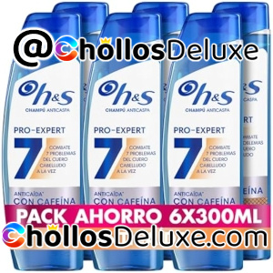 6x H&S Pro-Expert 7 Champú Anticaspa Anticaída 300ml
