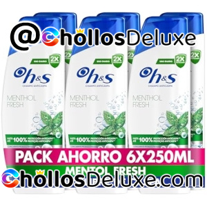 6x H&S Mentol Fresh Champú Anticaspa 250ml