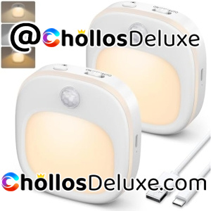 2x Luz Nocturna Recargable con Sensor de Movimiento