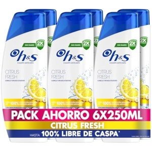 6x H&S Citrus Fresh Champú Anticaspa 250ml