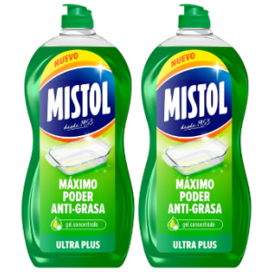 2x Mistol Ultra Plus Lavavajillas Líquido 950ml