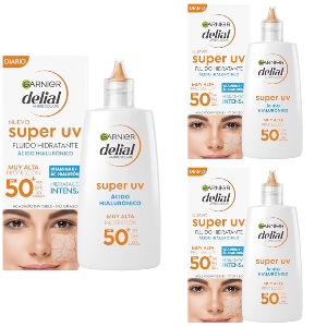 3x Garnier Delial Facial Hialuronic IP50+ 40ml