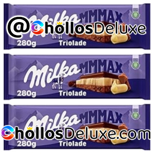 3x Milka MMMAX Triolade Tableta Grande de 3 Chocolates: Blanco, Chocolate con Leche de los Alpes y Chocolate con Extra de Cacao 280g