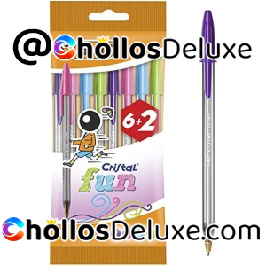 8x Bic Cristal Fun Bolígrafos de Colores