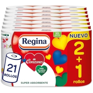 21 Rollos Papel Cocina Doble Capa Regina