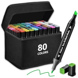 Estuche 80 Rotuladores de Doble Punta