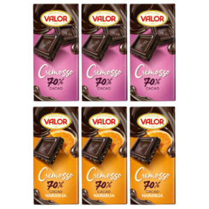 3x Valor Tableta Cremosso 70% Cacao/Naranja