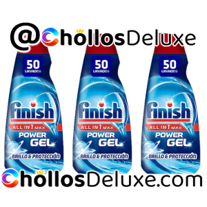 3x Finish All in 1 Max Power Gel Lavavajillas 50 Dosis
