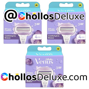 3x Venus Gillette ComfortGlide Breeze Cuchillas de Afeitar para Mujer con 4 Recambio