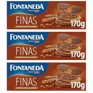 3x Fontaneda Digestive Galletas Finas con Chocolate con Leche 170g