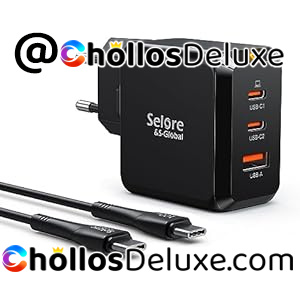 Cargador 65W GAN 3 Puertos +Cable USB C