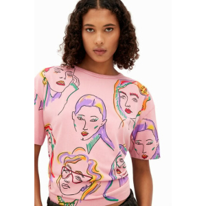 Desigual Camiseta estampada de manga corta para mujer