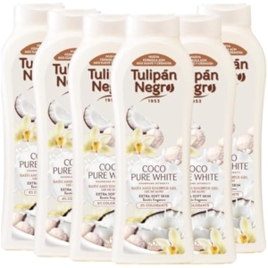 6x Tulipán Negro Coco Puré White Geles de Baño 650ml
