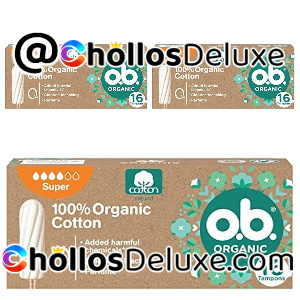 3x O.B. Organic Cotton tampones super caja 16 unidades