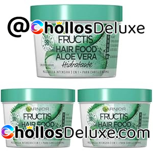 3x Garnier Fructis Hair Food Mascarilla 3 en 1 Hidratante para Pelo Normal 390 ml
