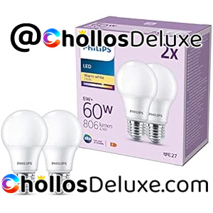 Philips 2 Bombillas LED clásica mate 8W (Eq. 60W) 806 lúmenes